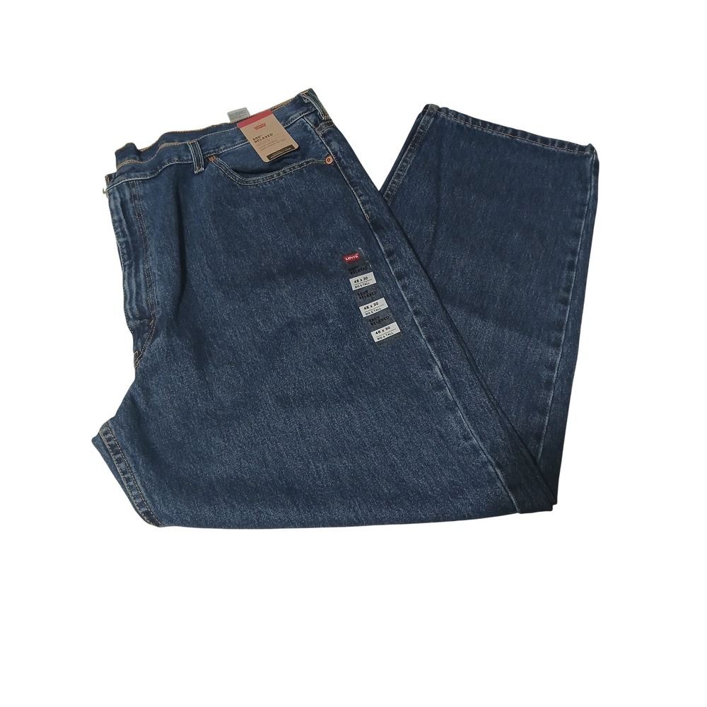 Levis 550 Relaxed‎ Fit Big & Tall Mens Jeans 48x30 Medium Wash Blue 100% Cotton